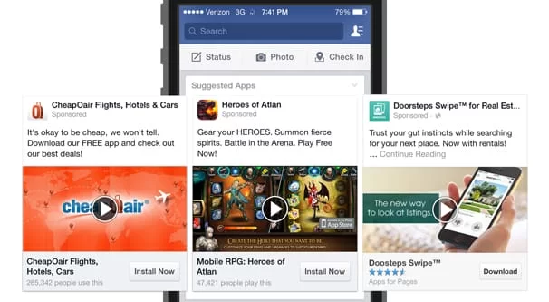 mobile app ad facebook